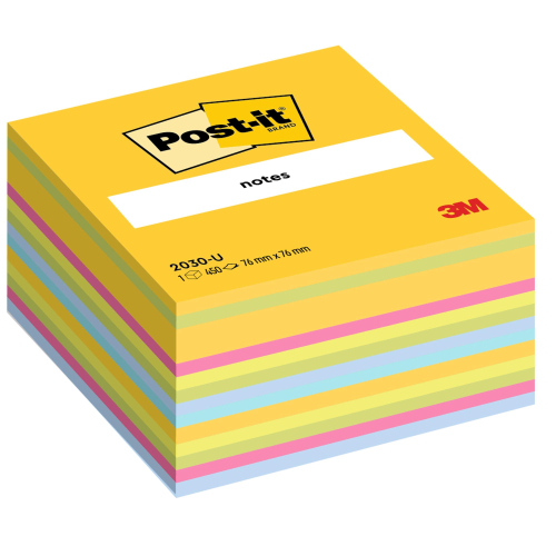 3M CUBO POST-IT ULTRACOLOR 2030 U 450 FOGLI POST-IT 76MMx76MM COLORI ASSORTITI